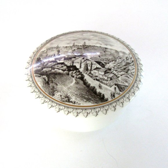 Villeroy and Boch trinket, jewelry keepsake box black & gray landscape & castle - Picture 4 of 8